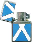30x Genuine Zippo lighter featuring Scottish flag in Chrome (Packaged)