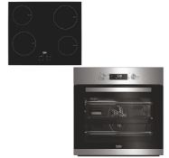 BEKO QSM223X STAINLESS STEEL SINGLE MULTIFUNCTION OVEN & INDUCTION HOB PACK