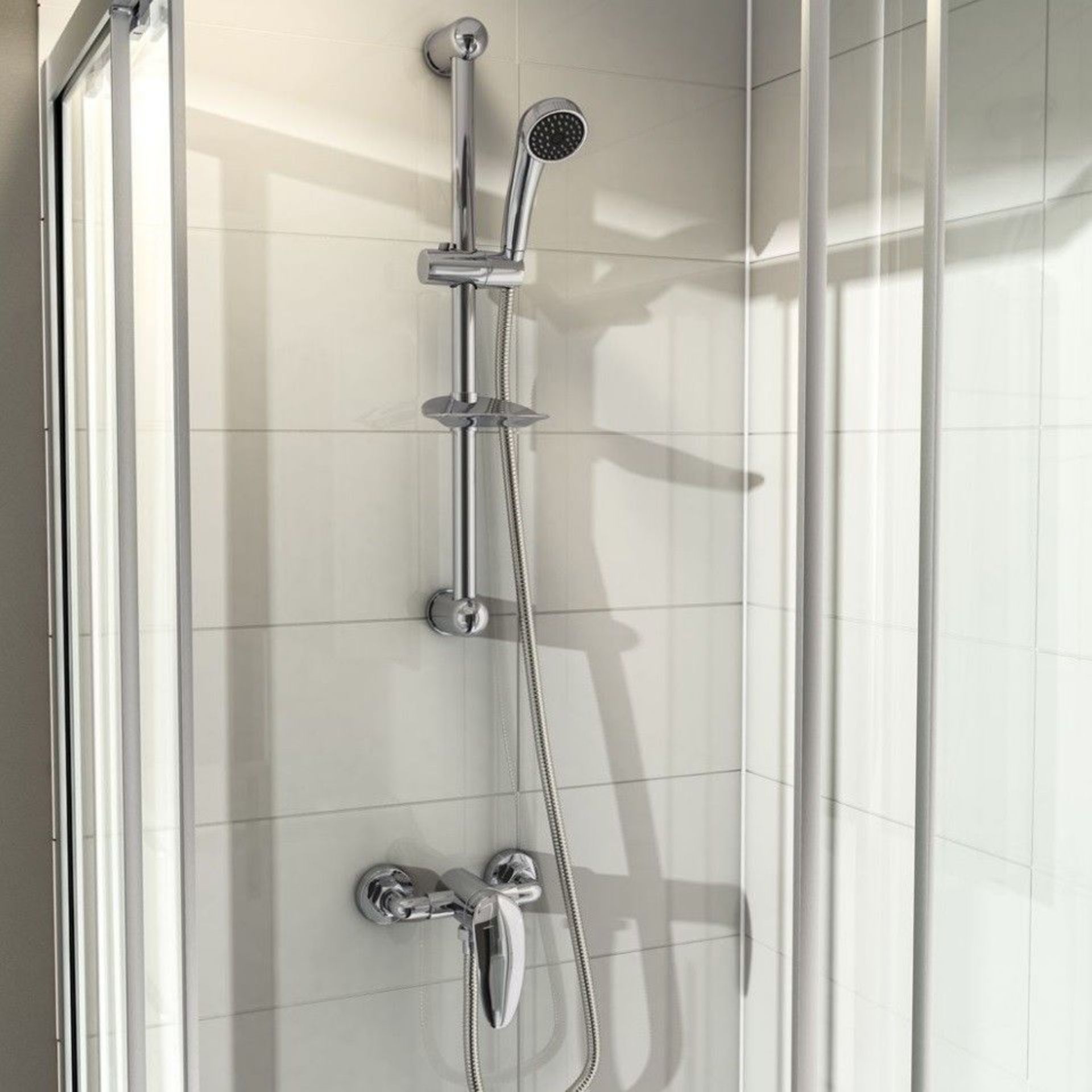 KEONI CHROME EFFECT SINGLE LEVER MIXER SHOWER & RISER RAIL HIGH & LOW PRESSURE