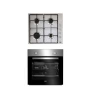 Beko QSE223SX Black & Stainless Steel Single Multifunction Oven & Gas Hob Pack