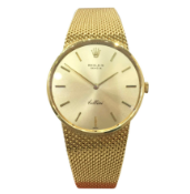 Vintage Rolex Genève Cellini 18k Gold Mens Watch