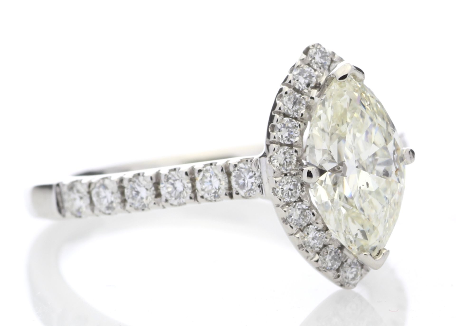 Certified by GIE Platinum Single Stone Marquise Cut Diamond - Image 3 of 4