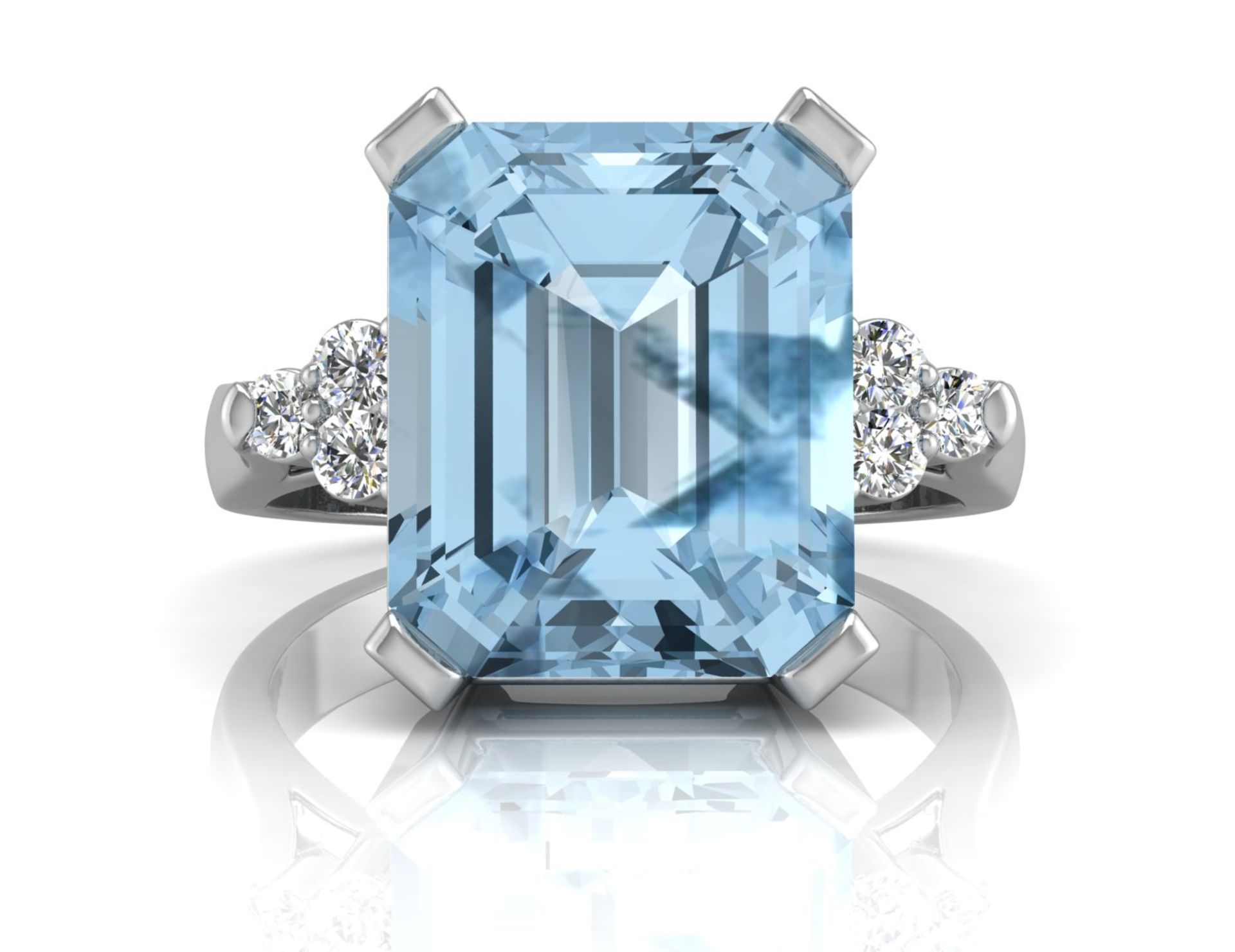 8180033L-, *** RRP £3,559.00*** UNUSED - Certified by GIE 9ct White Gold Diamond And Blue Topaz Ring - Image 4 of 5