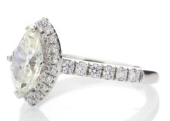 Certified by GIE Platinum Single Stone Marquise Cut Diamond
