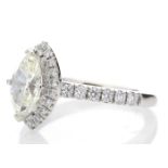 Certified by GIE Platinum Single Stone Marquise Cut Diamond