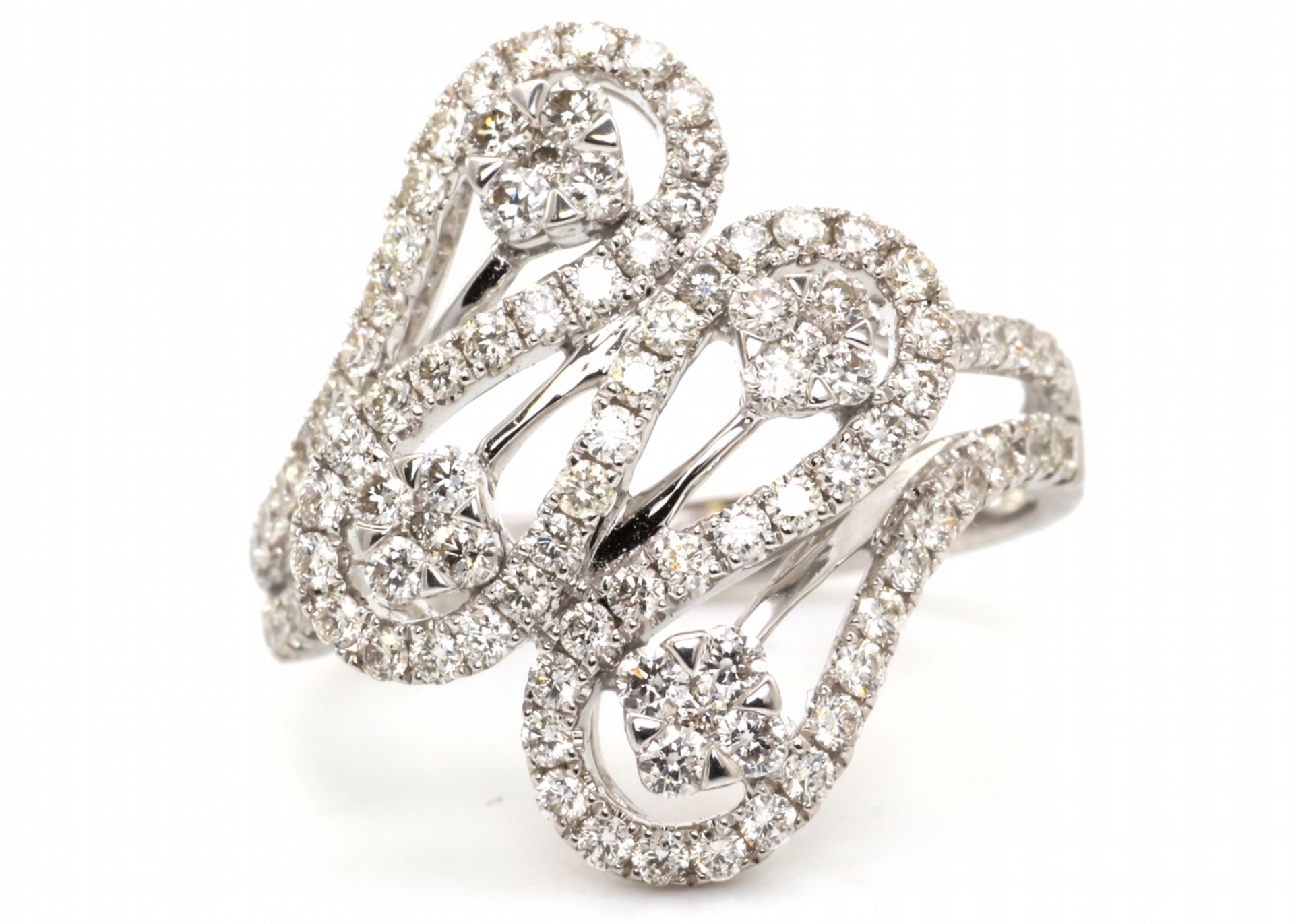 3180010-, *** RRP £13,950.00*** UNUSED - Certified by GIE 18ct White Gold Fancy Cluster Diamond Ring - Image 4 of 4