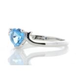 8180064L-, *** RRP £950.00*** UNUSED - Certified by GIE 9ct White Gold Diamond and Heart Shaped Blue