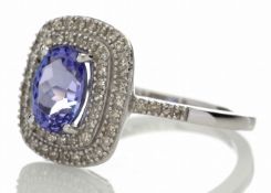 6173001TZ-, *** RRP £3,105.00*** UNUSED - Certified by GIE 14ct Gold Oval Tanzanite And Diamond