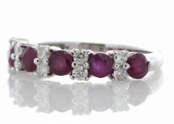 6155001R-, *** RRP £2,880.00*** UNUSED - Certified by GIE 14ct Gold Semi Eternity Ruby And Diamond