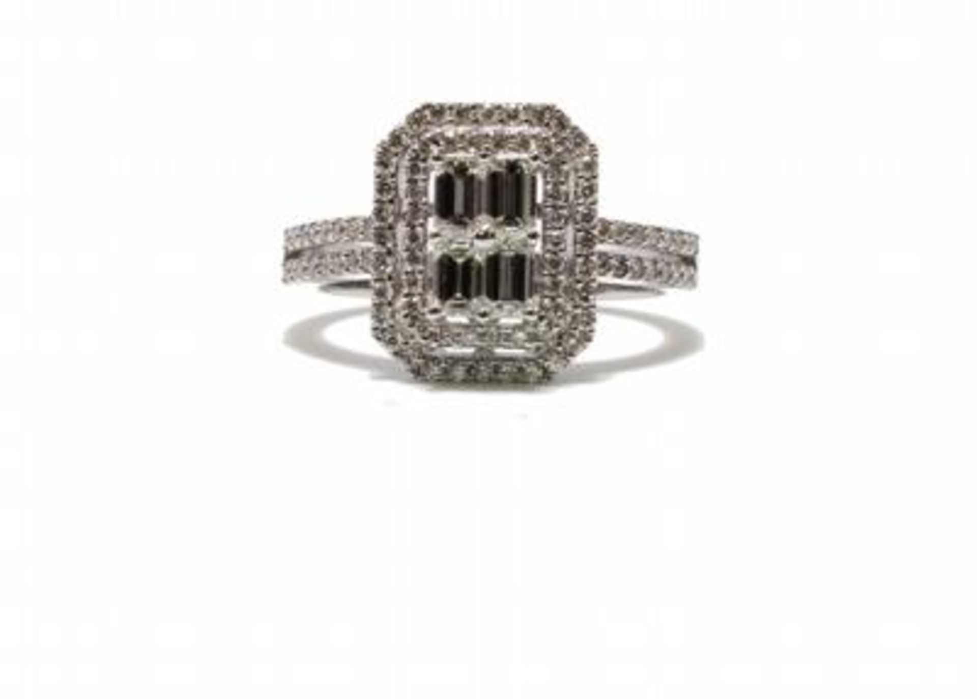 3175003-, *** RRP £19,500.00*** UNUSED - Certified by GIE 18ct White Gold Emerald Cut Cluster - Image 4 of 4