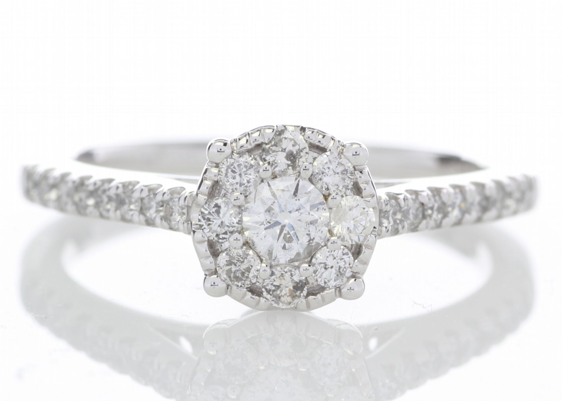6178002-, *** RRP £3,500.00*** UNUSED - Certified by GIE 14ct White Gold Flower Cluster Diamond Ring - Image 4 of 4