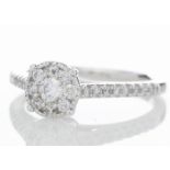 6178002-, *** RRP £3,500.00*** UNUSED - Certified by GIE 14ct White Gold Flower Cluster Diamond Ring