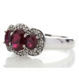 8180069CB-, *** RRP £2,900.00*** UNUSED - Certified by GIE 9ct White Gold Created Ruby Diamond