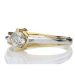 1107059-, *** RRP £2,000.00*** UNUSED - Certified by GIE 18ct Two Tone Single Stone Rub Over Set