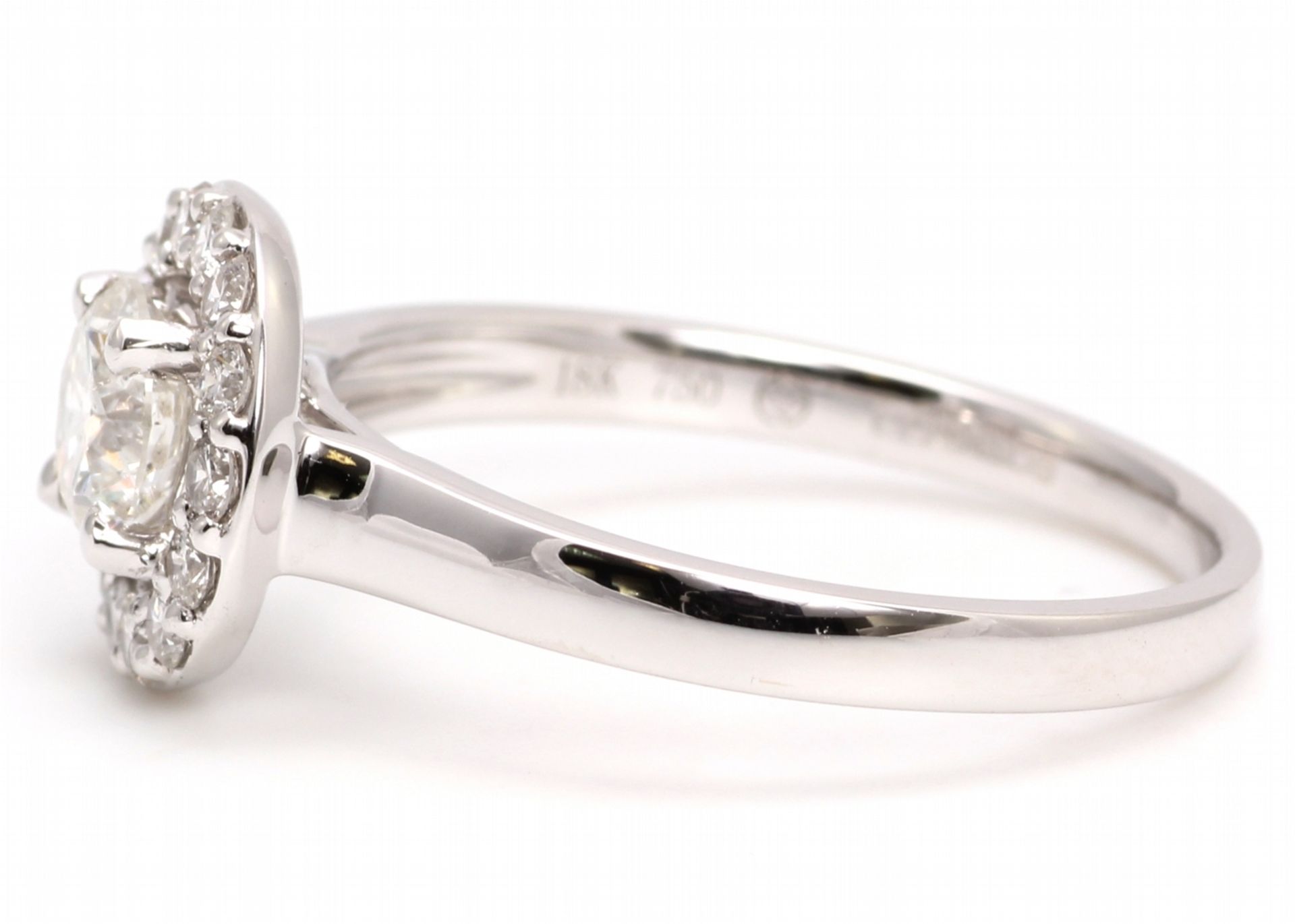 3114019-, *** RRP £10,925.00*** UNUSED - Certified by GIE 18ct White Gold Single Stone With Halo - Image 2 of 4