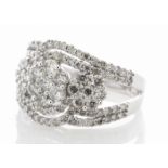 6178003-, *** RRP £8,450.00*** UNUSED - Certified by GIE 14ct Gold Flower Cluster Diamond Ring 2.