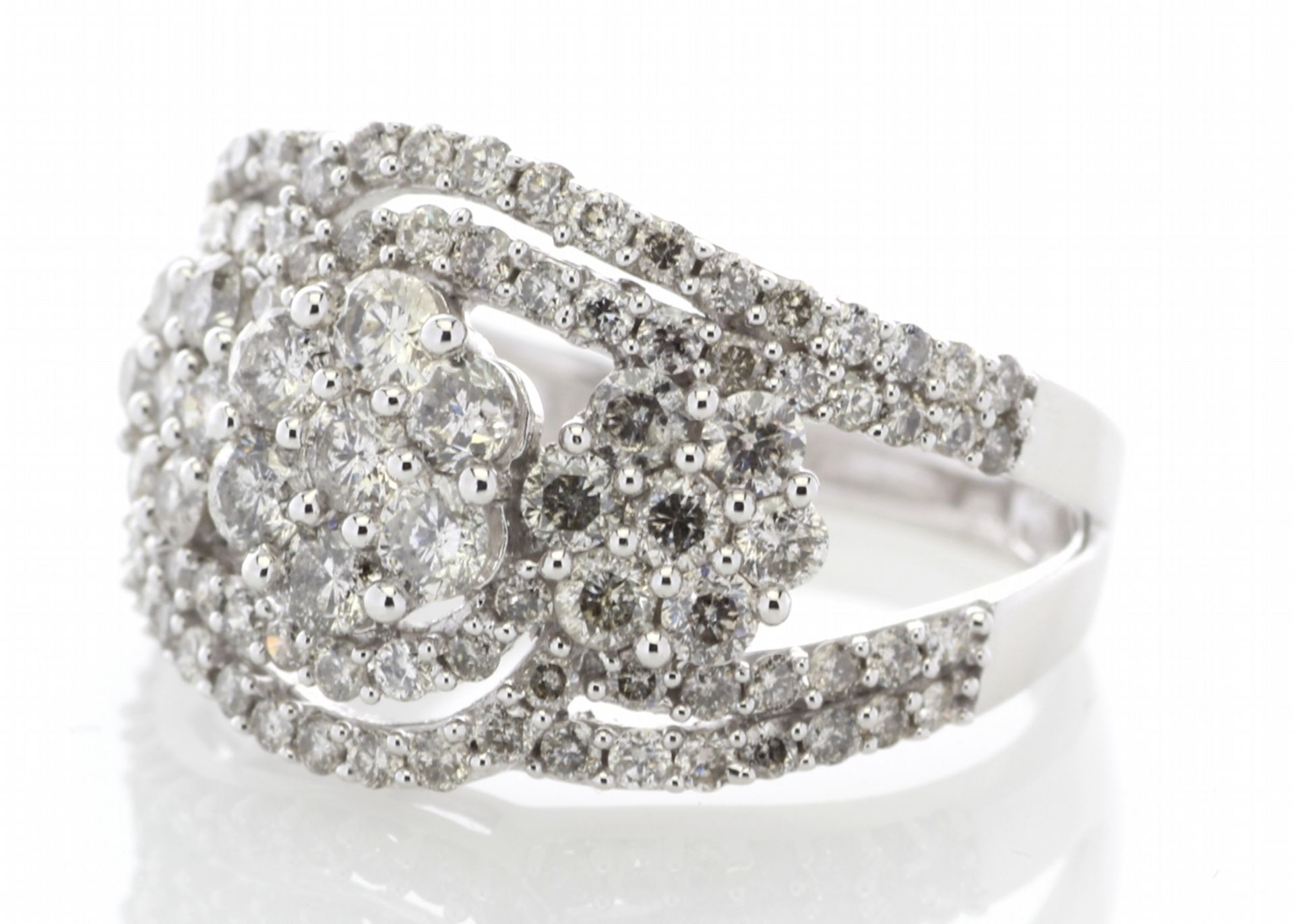 6178003-, *** RRP £8,450.00*** UNUSED - Certified by GIE 14ct Gold Flower Cluster Diamond Ring 2.