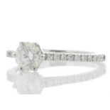 Certified by GIE 18ct White Gold Solitaire Diamond ring