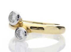1131016-, *** RRP £2,200.00*** UNUSED - Certified by GIE 18ct Two Stone Rub Over Set Diamond Ring