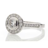 3114008-, *** RRP £18,865.00*** UNUSED - Certified by GIE 18ct White Gold Single Stone With Halo