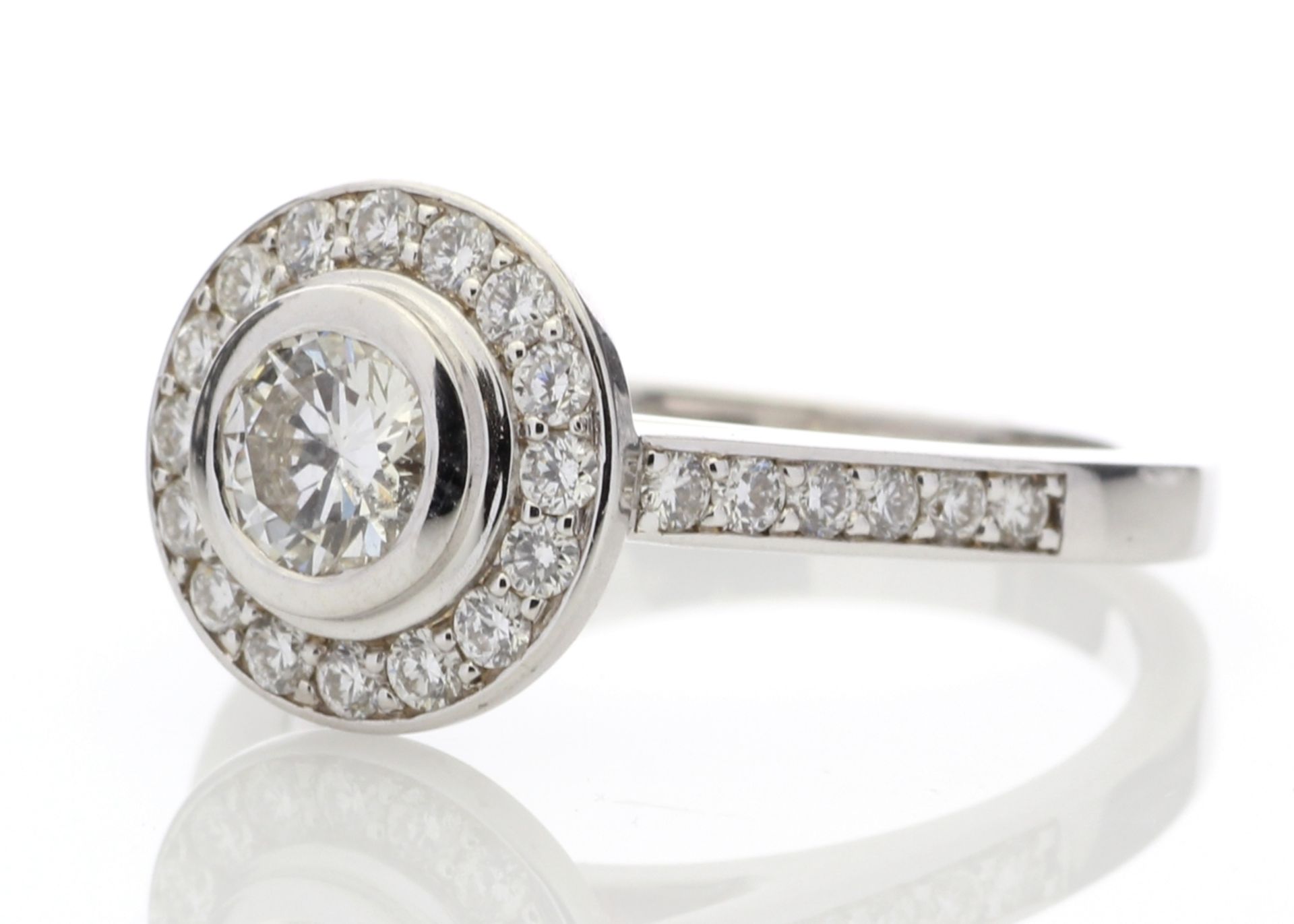 3114008-, *** RRP £18,865.00*** UNUSED - Certified by GIE 18ct White Gold Single Stone With Halo