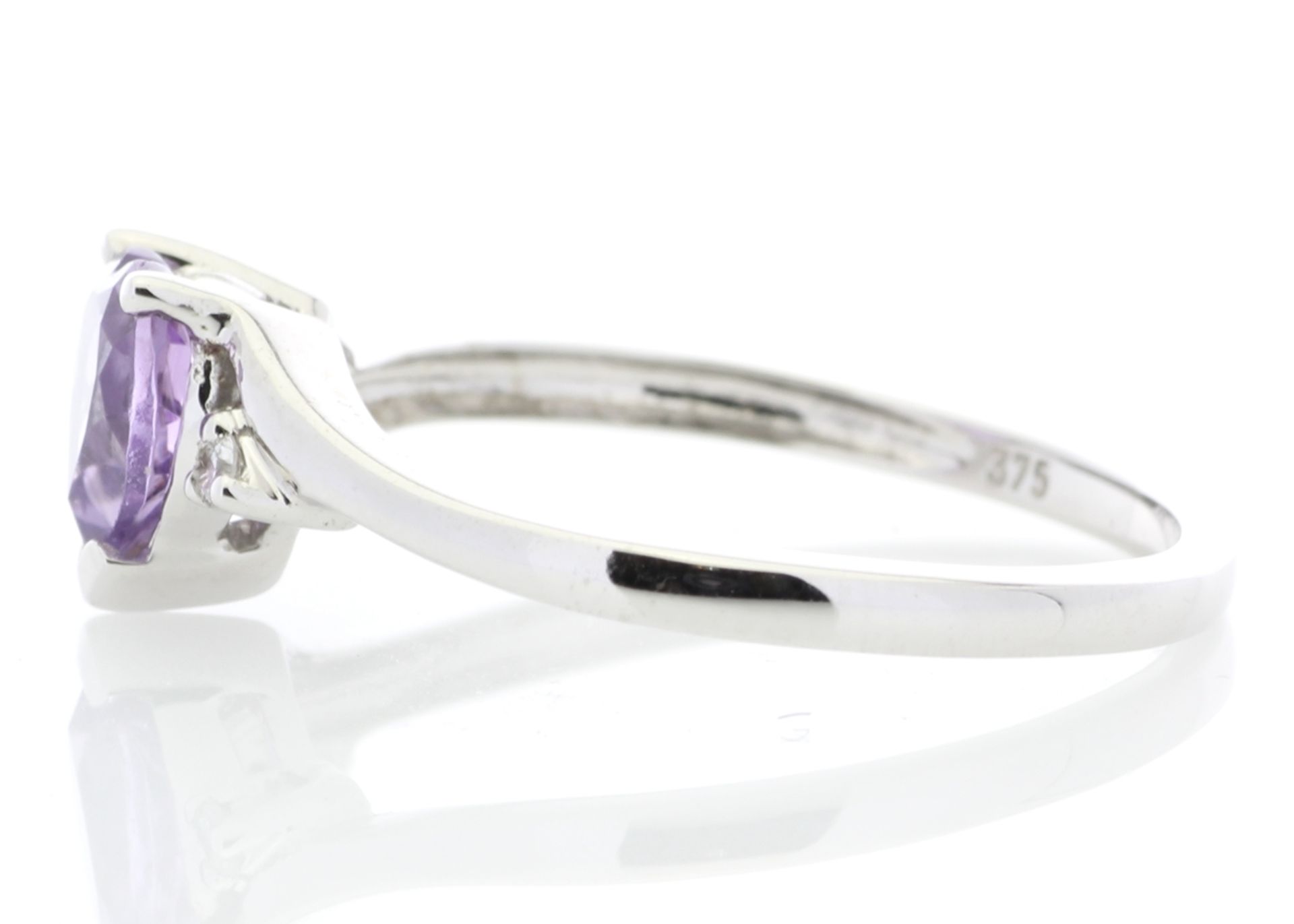 8180072A-, *** RRP £1,045.00*** UNUSED - Certified by GIE 9ct White Gold Amethyst Diamond Ring 0. - Image 2 of 4