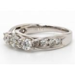 6157001-, *** RRP £14,995.00*** UNUSED - Certified by GIE 14ct White Gold Three Stone Diamond Ring