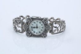 Ladies Vintage 925 Sterling Silver Quartz Watch, Art Deco Style, Stamped B&B, 925, In Need Of A