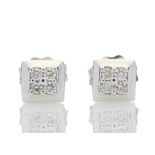 UNUSED - Certified by GIE 9ct White Gold Diamond Earring 0.07 Carats, Colour-D, Clarity-VS,