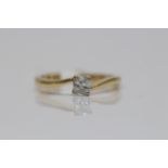 18ct Yellow Gold Oval Cut Diamond Ring, Total Diamond Weight- 0.23 carat, Weight- 3.20 grams,