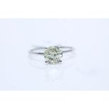 18ct White Gold Ladies Diamond Solitaire Ring, Set With One 1.33 Carat, Cut- Brilliant, Clarity- I1,