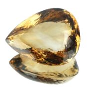 206 Carat IGLI Certified Natural Citrine Quartz Investment Gemstone, Stunning Facetted Pear cut