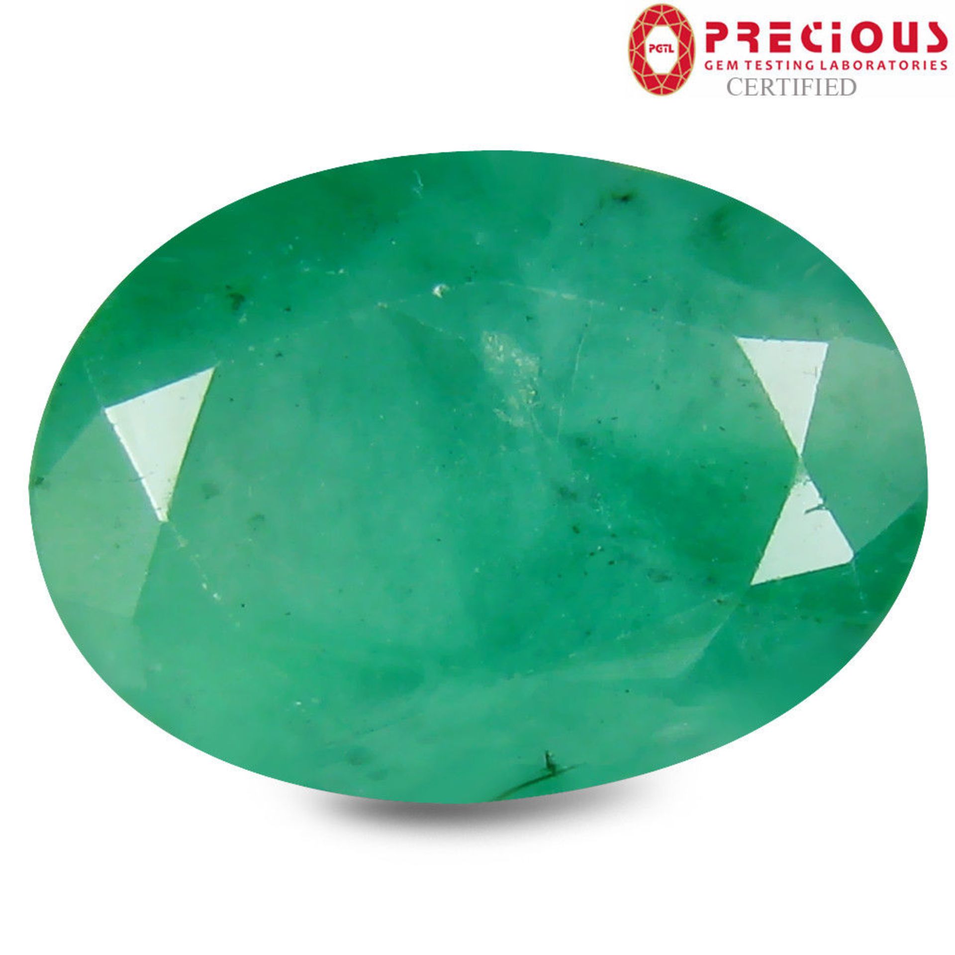 6.06 Carat PGTL & AGI Certified Oval Cut (15 x 11mm) Colombian Emerald Gemstone. A Natural Emerald.