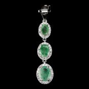 Gorgeous Oval Cut Rich Green Natural Brazilian Emerald Gemstone Pendant, Bespoke - Unique