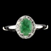 Gorgeous Oval Cut Natural Green Brazilian Emerald Gemstone Ring, Bespoke - Unique - One of a Kind.
