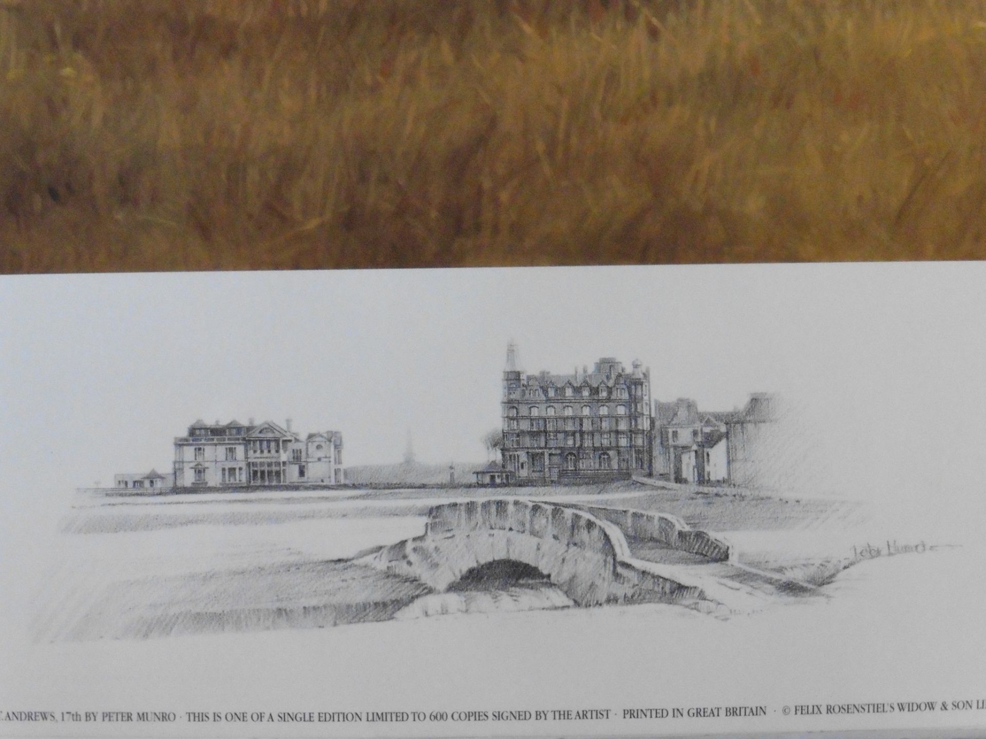 Signed artist proof 17th St Andrews golf course by Scottish artist Peter Munro - Bild 3 aus 5