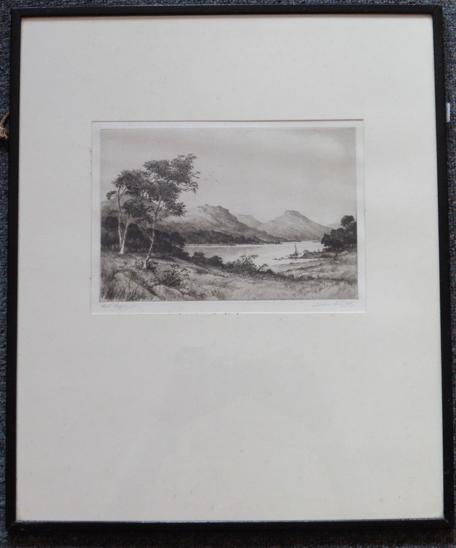 James Mcardle (Jackson Simpson) Limited edition Proof etching “Loch Katrine” (The silver strand) - Bild 5 aus 5