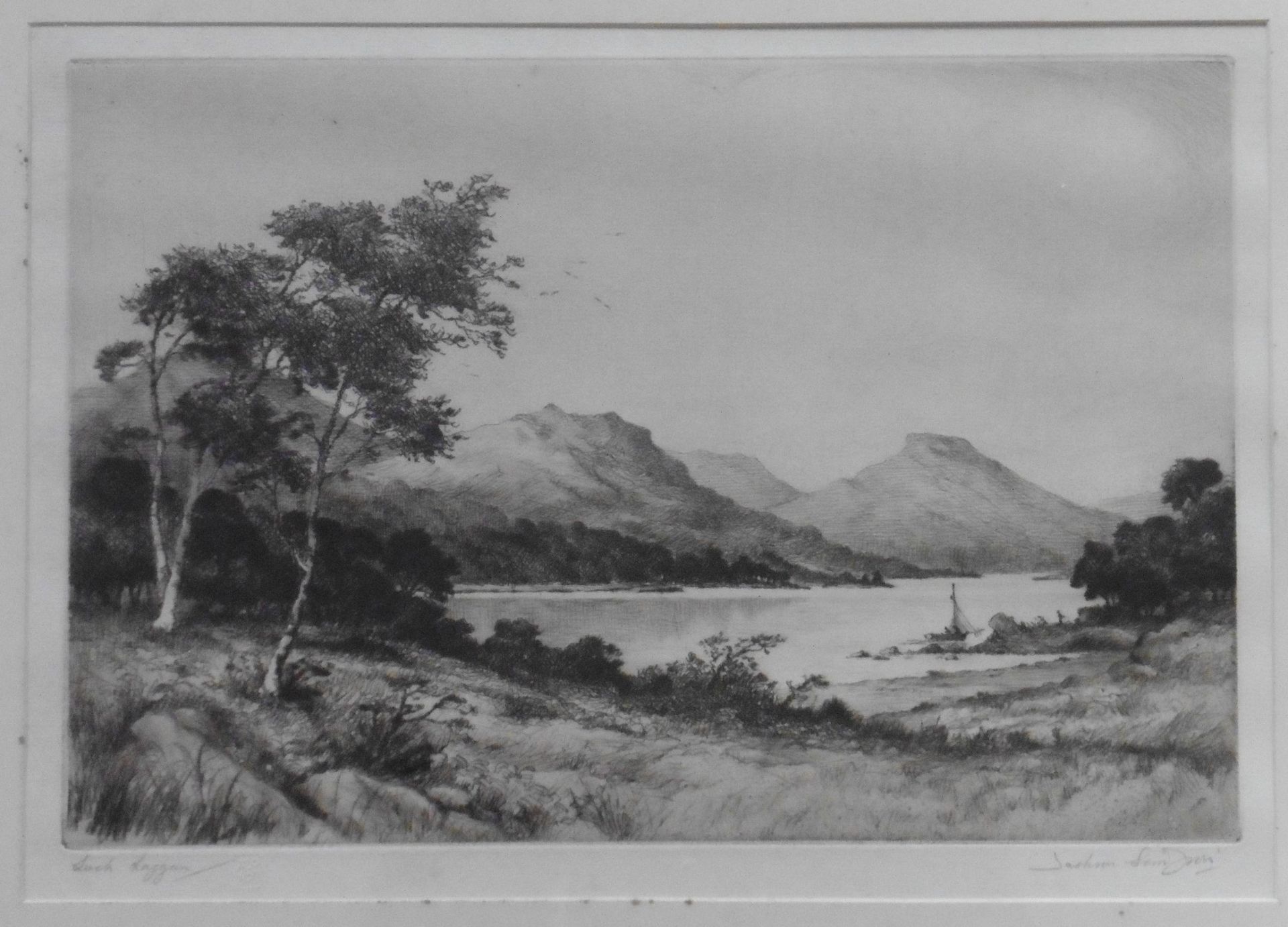 James Mcardle (Jackson Simpson) Limited edition Proof etching “Loch Katrine” (The silver strand)