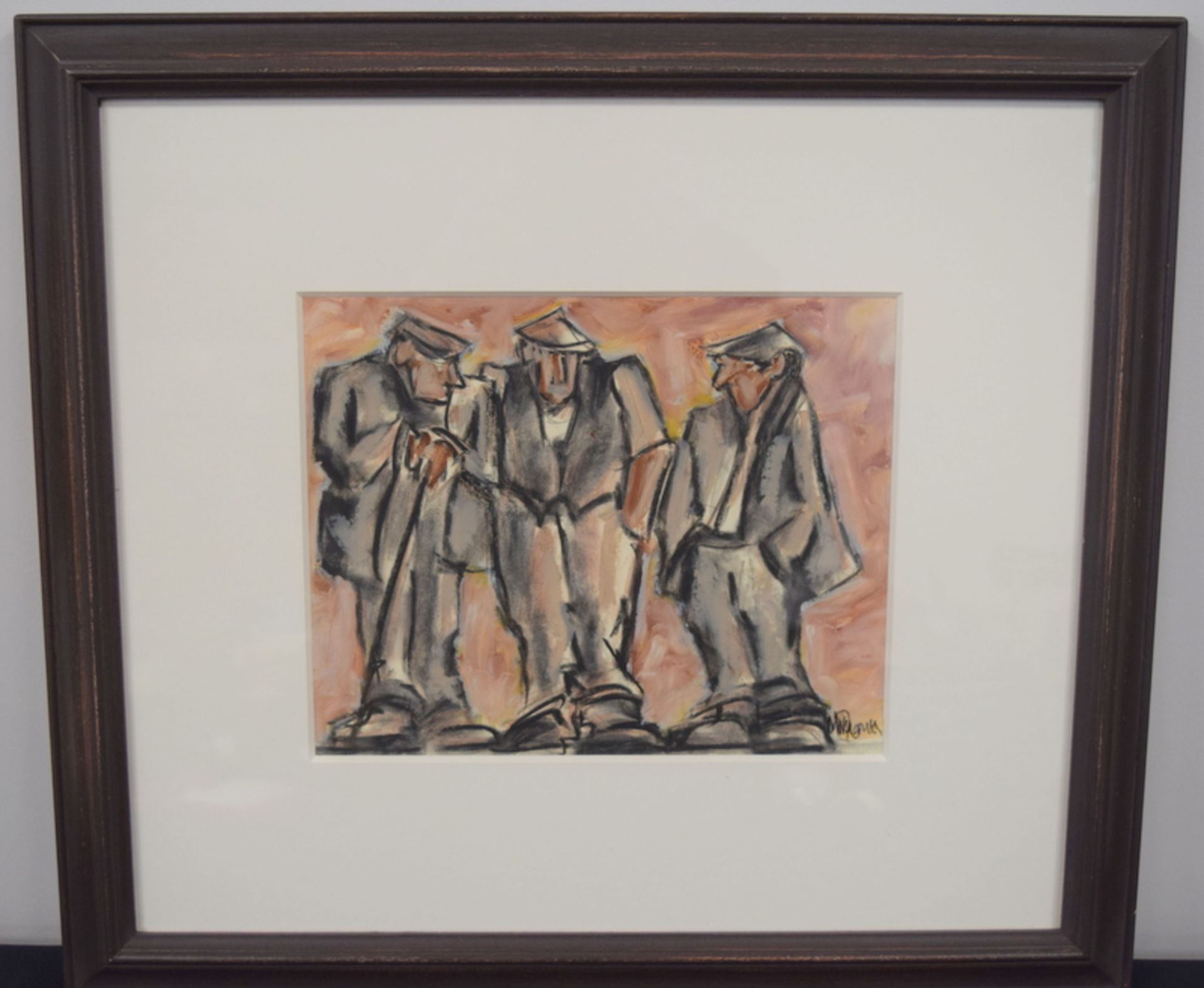 Mike Jones - Three Farmers 2011 - Acrylic - Image 2 of 4