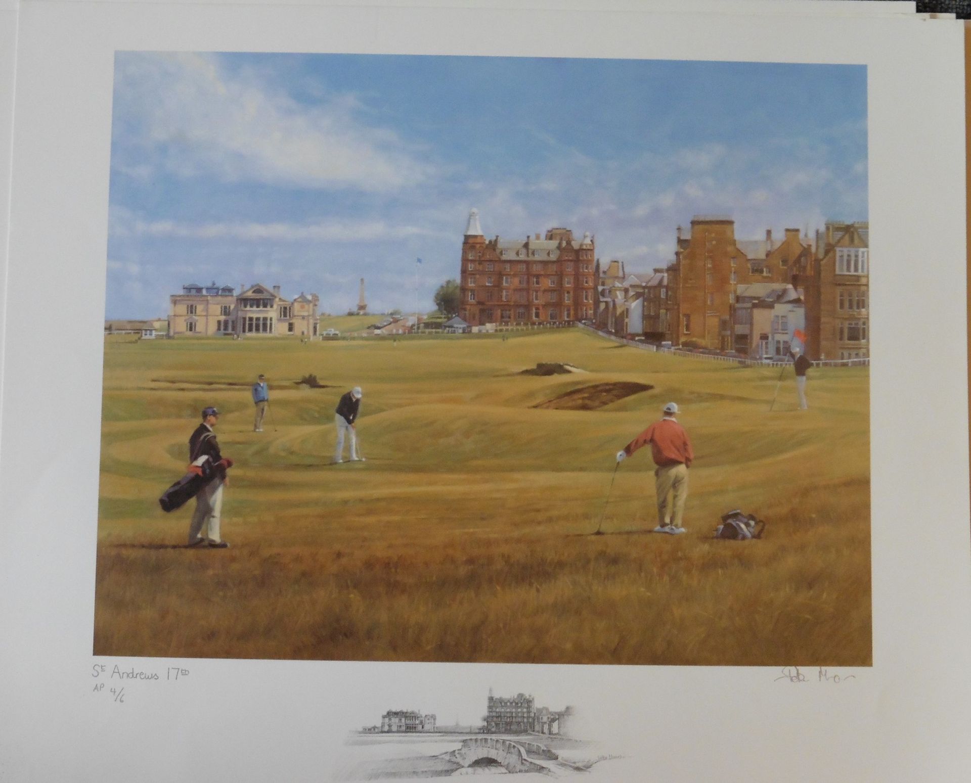 Signed artist proof 17th St Andrews golf course by Scottish artist Peter Munro - Bild 5 aus 5