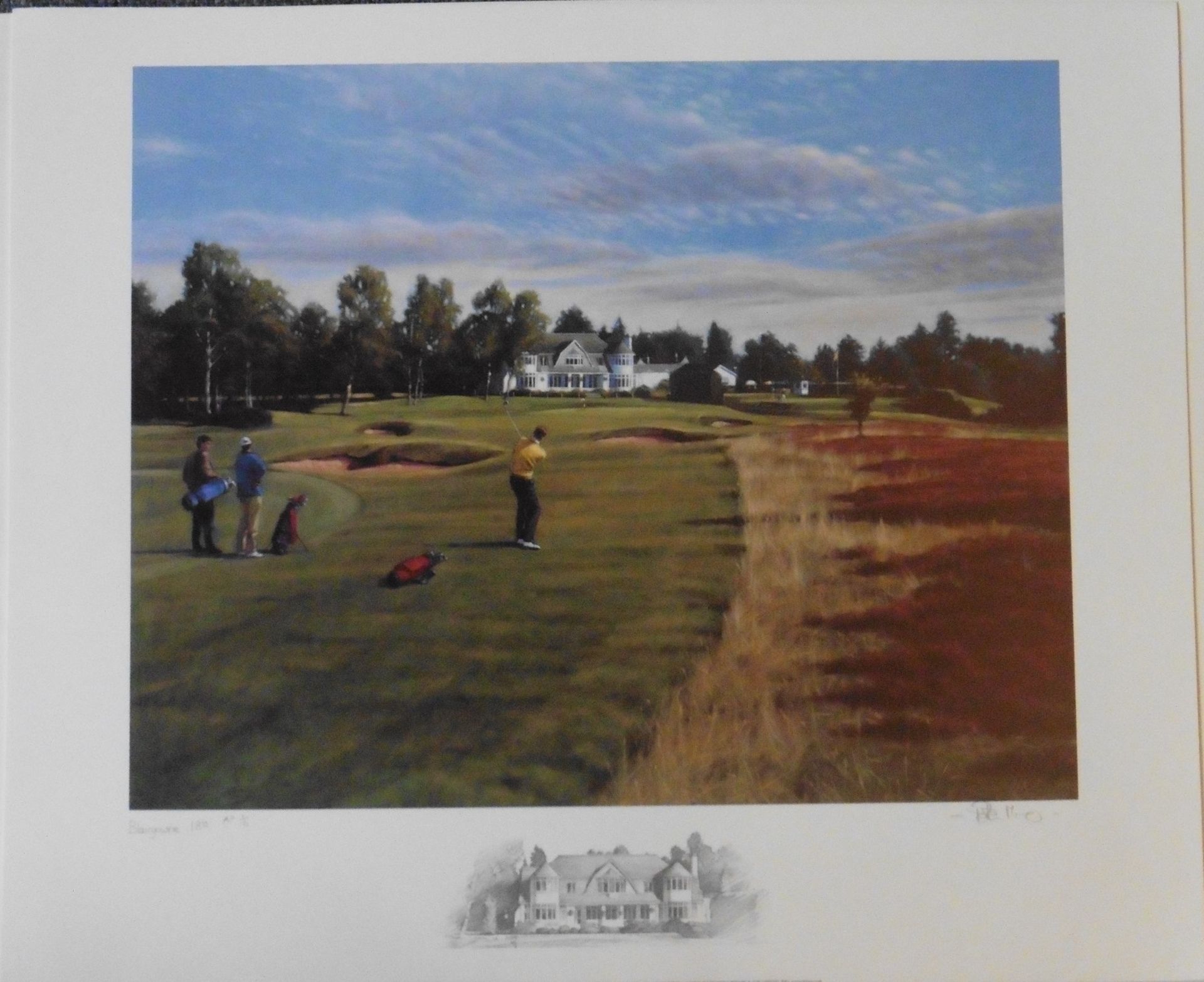 Signed artist proof 18th Blairgowrie golf course by Scottish artist Peter Munro - Image 5 of 5