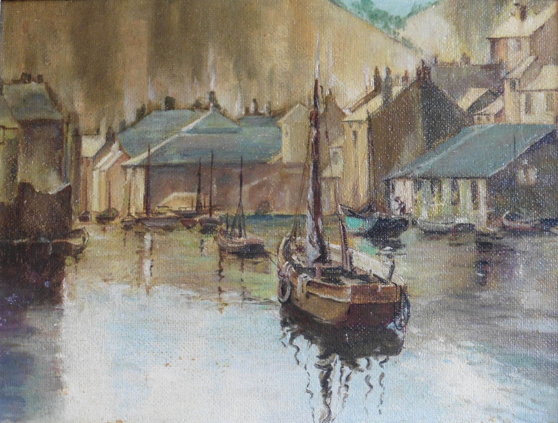 Unsigned oil on board “Harbour”