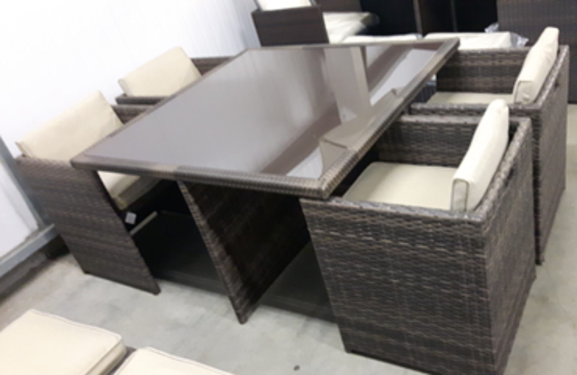 Sunny 5 Piece Cube Dining Set in Brown Mix