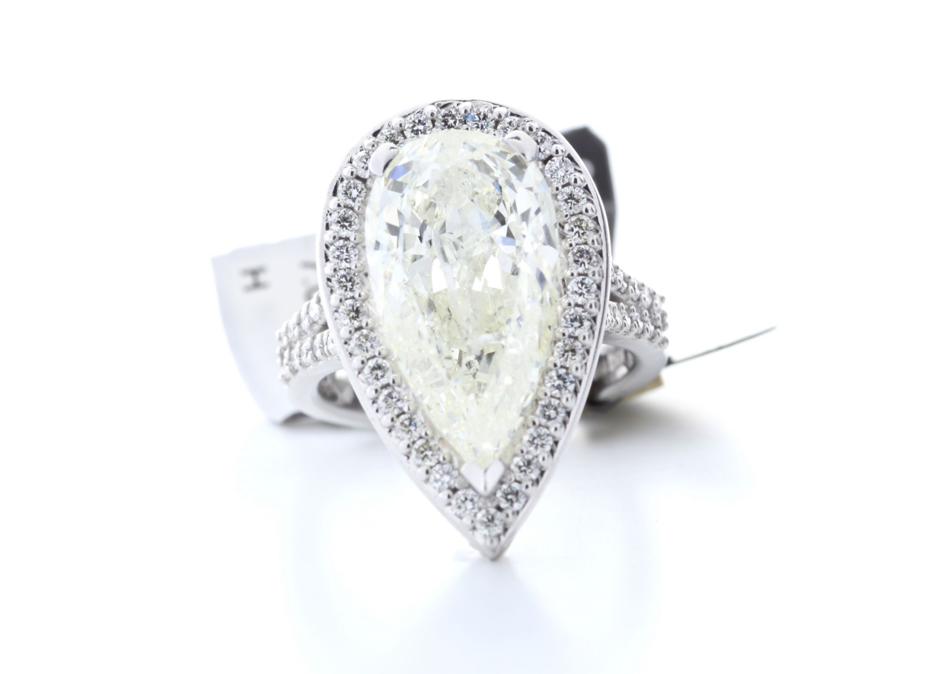 7 Carat Pear Shape Halo Diamond Ring