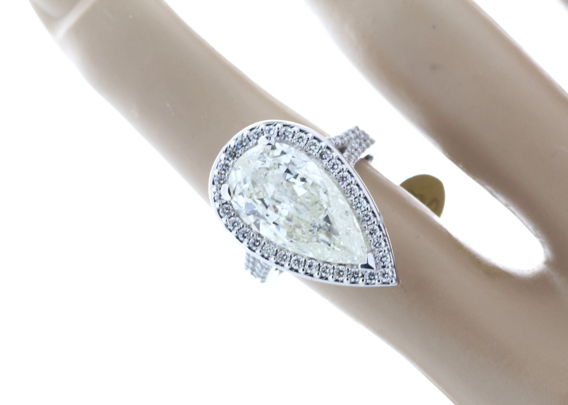 7 Carat Pear Shape Halo Diamond Ring - Image 3 of 3