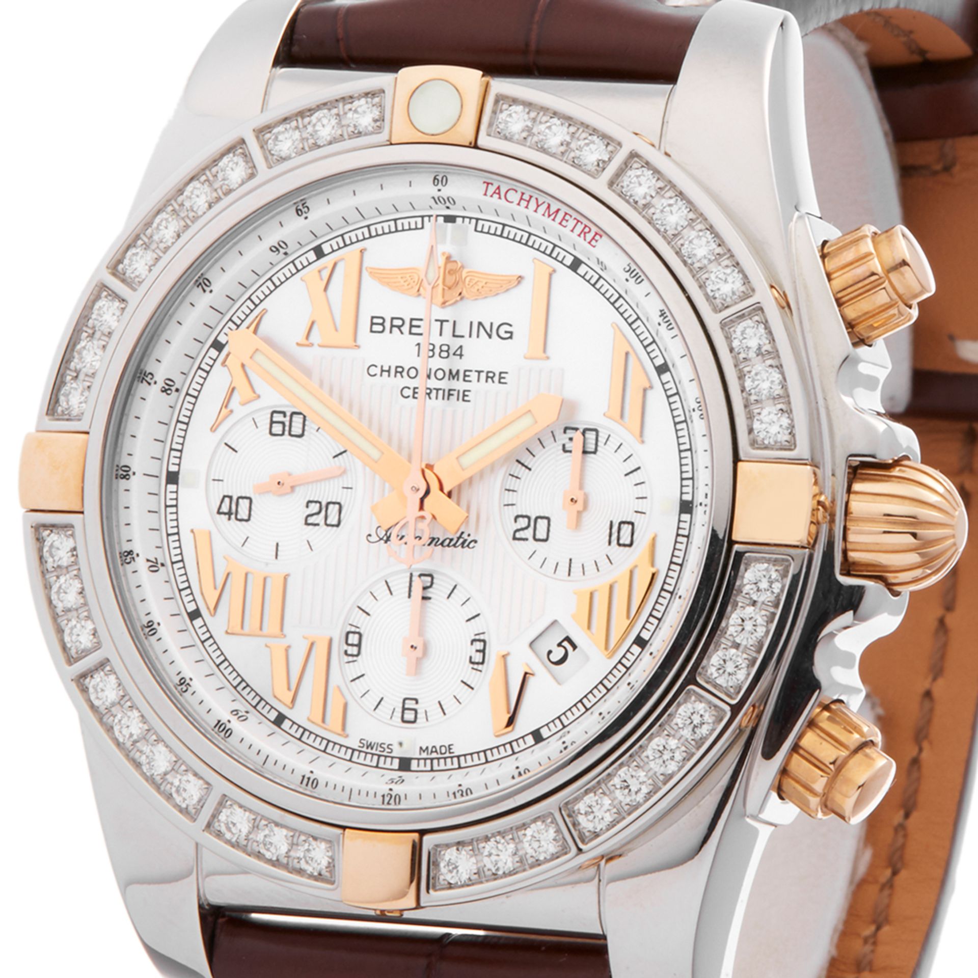 Breitling Chronomat Diamond Stainless Steel & 18K Rose Gold - IB011053/A693