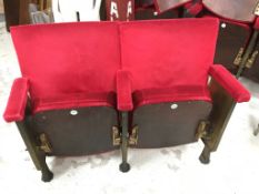 C. 1950s pair of theatre seats from The New Oxford Theatre renovation