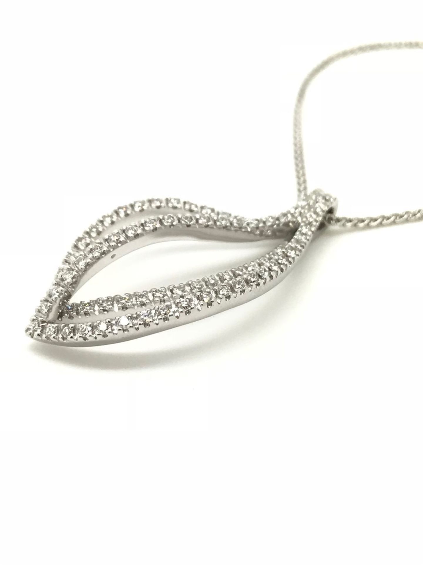 0.56ct Diamond 'Recarlo' Leaf Pendant, 18ct White Gold - Image 2 of 4