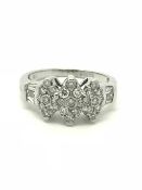 0.50ct Marquise Shaped Diamond Cluster Ring - 18ct White Gold