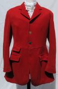 No Reserve: Vintage Bespoke Red Hunt Coat with Plain Hunt Buttons